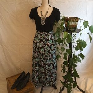 Vintage Floral Midi Skirt